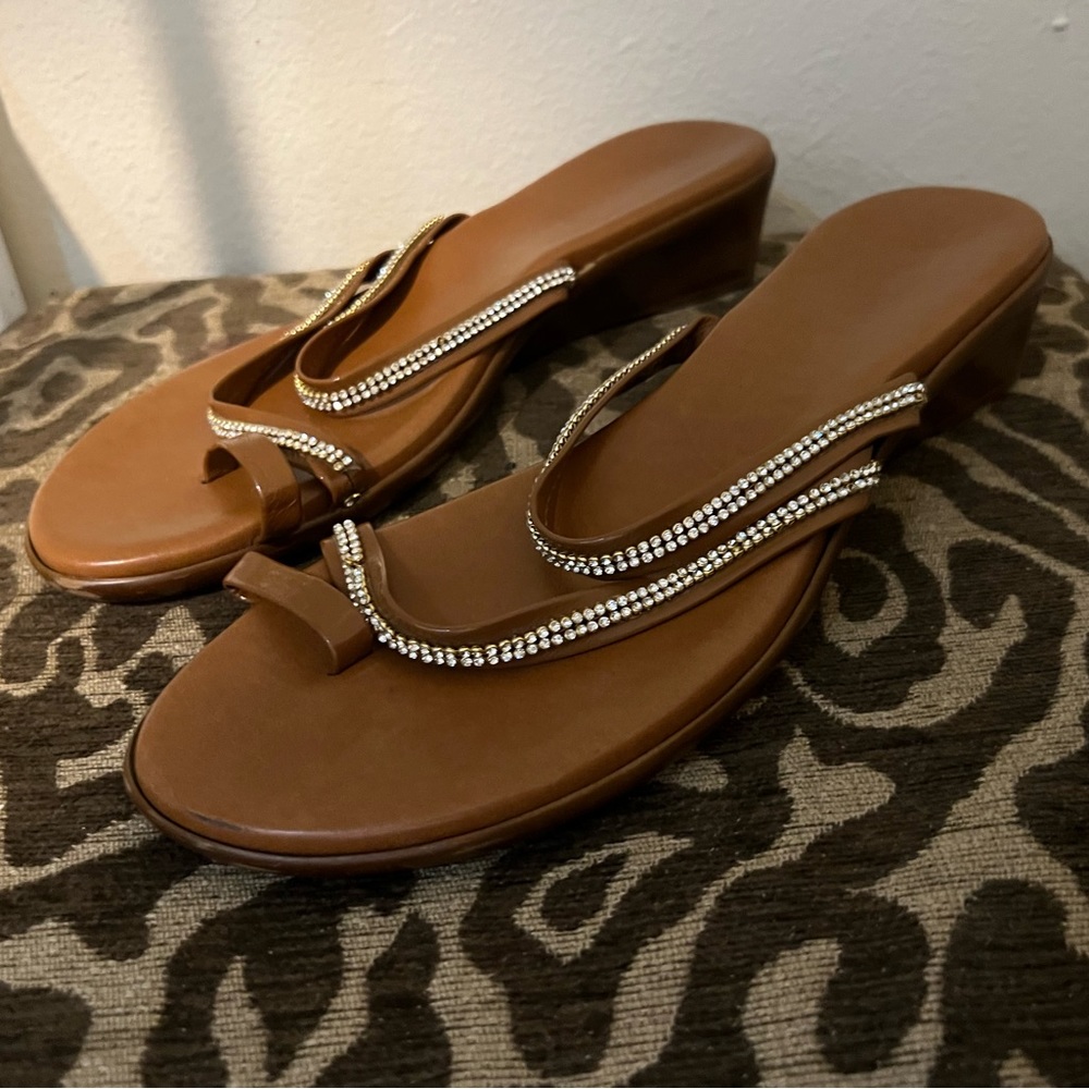 Tan and brown Italian leather sold at Bealls.